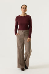 Tee-shirt manches longues bordeaux