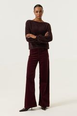 Pantalon en velours bordeaux