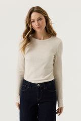 Tee-shirt manches longues blanc cassé
