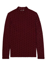 Top manches longues pois bordeaux