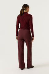 Top manches longues pois bordeaux