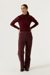 Top manches longues pois bordeaux