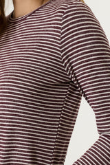 Tee-shirt rayé bordeaux