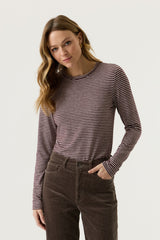 Tee-shirt rayé bordeaux