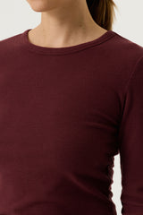 Tee-shirt manches longues bordeaux