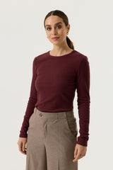 Tee-shirt manches longues bordeaux