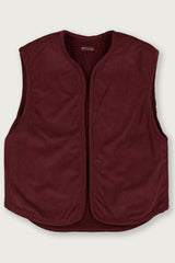 Gilet en teddy et velours bordeaux