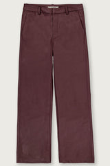 Pantalon en simili cuir bordeaux