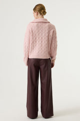 Pantalon en simili cuir bordeaux