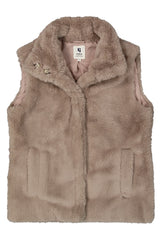 Gilet fausse fourrure taupe