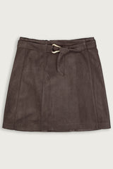 Jupe en daim taupe