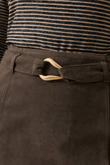 Jupe en daim taupe