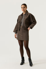Jupe en daim taupe