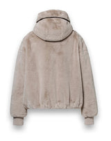 Veste fausse fourrure beige
