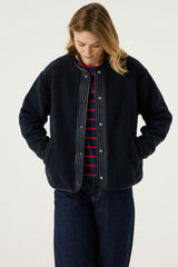Veste teddy bleu foncé