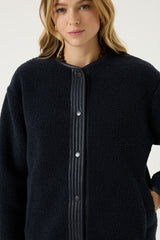 Veste teddy bleu foncé