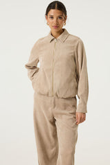 Veste en velours côtelé beige