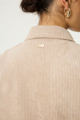 Veste en velours côtelé beige