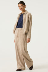 Veste en velours côtelé beige