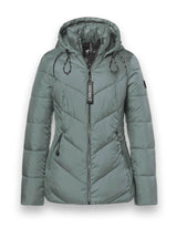 Veste mi-longue vert sauge
