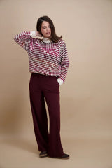 Pull col montant bordeaux