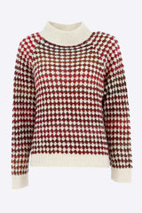 Pull col montant bordeaux
