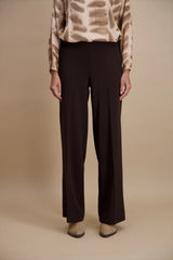 Pantalon droit uni marron