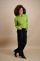Pull uni vert col polo