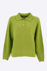 Pull uni vert col polo