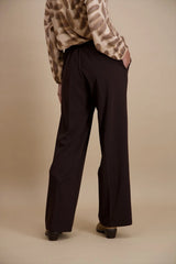 Pantalon droit uni marron