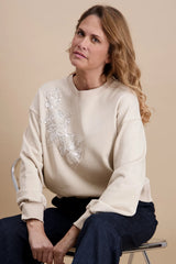 Sweat uni avec perles