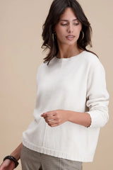 Pull uni blanc cassé