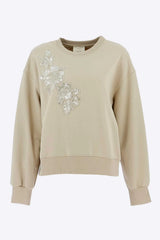 Sweat uni avec perles