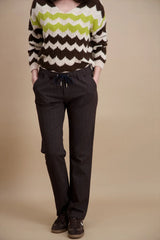 Pantalon slim chiné marron
