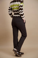 Pantalon slim chiné marron