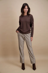 Sweat ample avec sequins marron