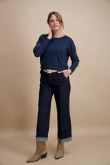 Sweat ample avec sequins bleu