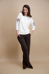 Sweat ample avec sequins blanc