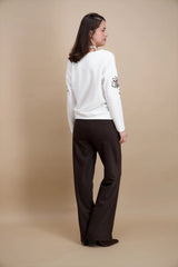 Sweat ample avec sequins blanc
