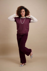 Sweat uni bordeaux