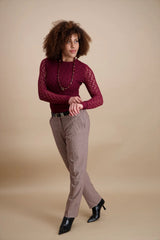Pantalon imprimé pied de poule