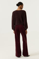 Pantalon en velours bordeaux
