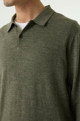 Pull polo vert olive