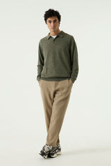 Pull polo vert olive