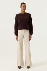 Pantalon en velours côtelé beige
