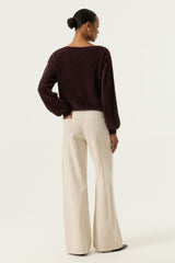 Pantalon en velours côtelé beige