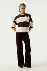 Pantalon en velours côtelé marron