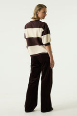 Pantalon en velours côtelé marron