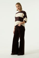 Pantalon en velours côtelé marron